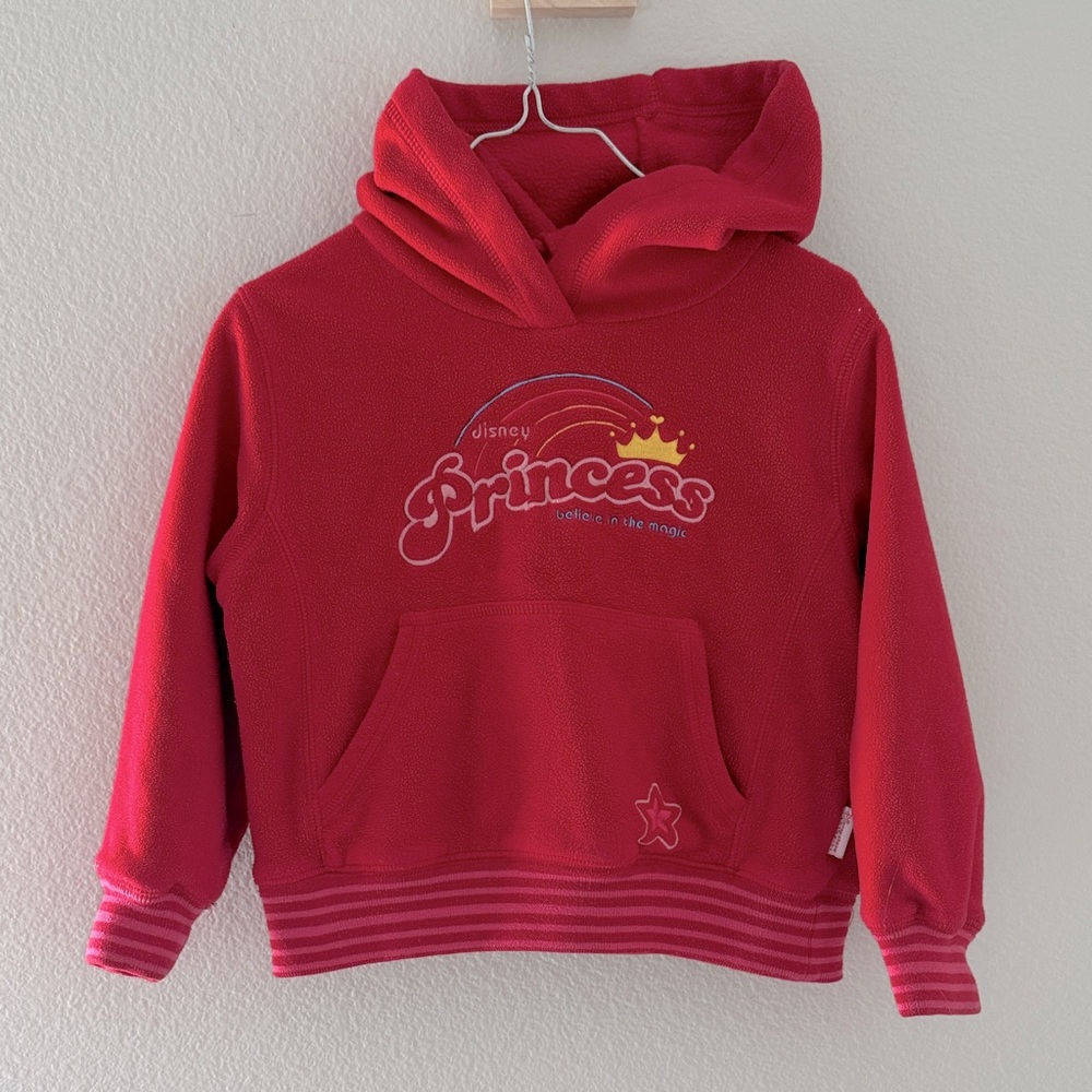 Vintage Disney Princess Red‎ Fleece Girls Hoodie Size XS